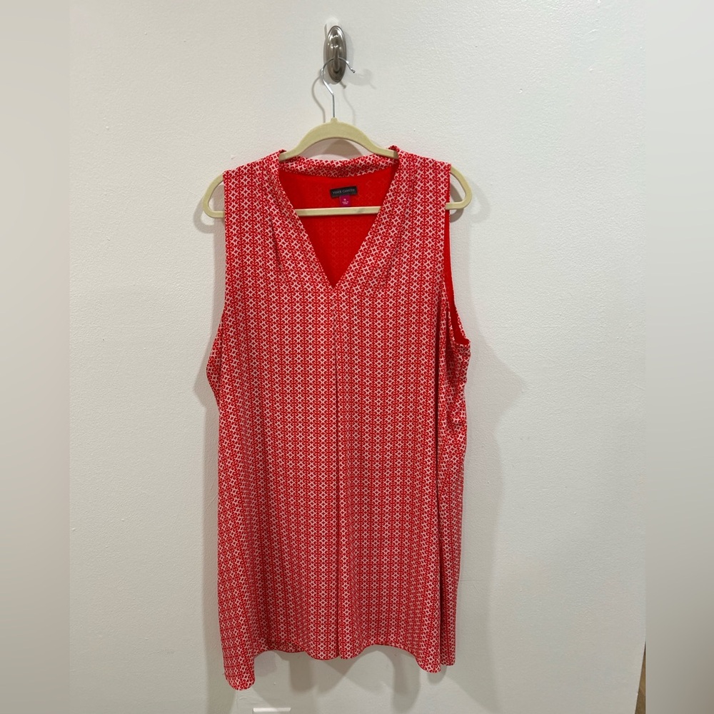 Vince Camuto Red Geometric Print Dress